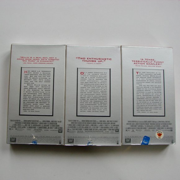 Die Hard Trilogy VHS Movie Box Set Bruce Willis Samuel L Jackson Collectible - Picture 4 of 10